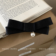 2025 Hot Sale Elegant Chic Hair Accessories for Women & Girls Classic Simple Black Snap Hair Clips Alloy & Fabric for Parties