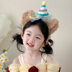 Fashion Bear Ear Fluffy Head Band for Baby Girls Cartoon Stylish Cute Sweet Hair Band for Kids Children Hair Accessories Chic