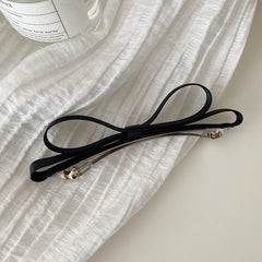 Hot Sale French Vintage Elegant Women Hairpins Medium Barrette Bowknot Solid Color Fabric Claw Clips Wholesale Stock Accessory