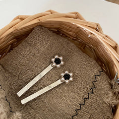 Hot Sale Silver Flower Small Alligator Clips Fashion Simple Chic Elegant in Stock Hair Claw Clamps Accessories for Women Daily