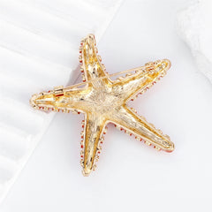 Fashion Starfish Sweet Trendy Ocean Brooches for Girls Glitter Glamorous Pins Jewelry for Women Ladies Accessories Wholesale