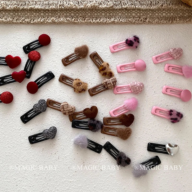 Fashion Heart Shaped Hair Clip for Baby Girls Cute Sweet Snap Clips for Kids Children Hair Accessories in Stock Chinese Supplier