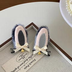 Cute Sweet Rabbit Ear Hair Clips for Baby Girls Colorful Kawaii Fashion Trendy Alligators for Women Ladies Hair Accessories