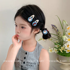 Children MultiColor Grid Cat Small Alligator Clips Hair Ties Fashion Sweet Wholesale in Stock Scrunchiy Hairpins Accessory Set