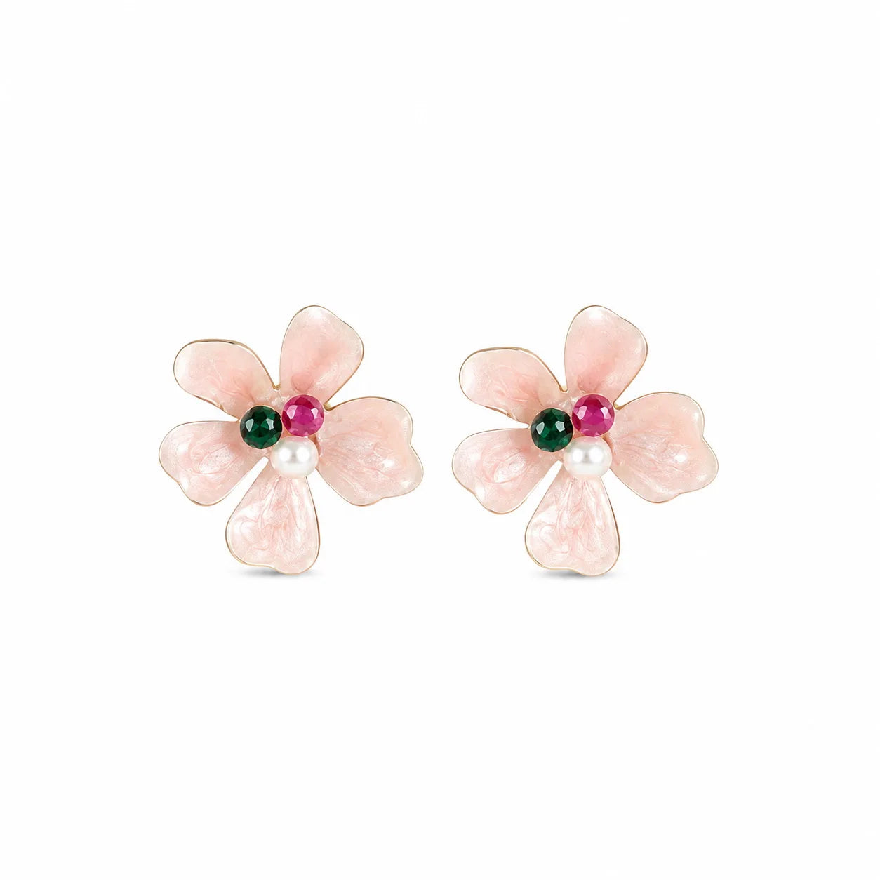 Fashion Vintage Flower Copper 18K Gold Plated S925 Silver Freshwater Pearl Drop Earrings for Girls Jewelry for Women Ladies
