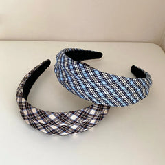 2025 Hot Sale Women Grid Simple Wide Headbands Trendy Elegant Customized Bulk Order in Stock Hairband Accessory for Female Daily