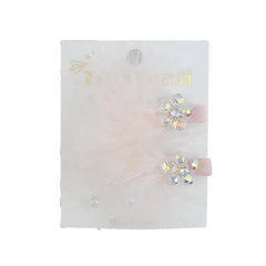 Exaggerated Luxurious Feather Glitter Hair Clips for Baby Girls Fashion Sweet Cute Alligators for Kids Child Hair Accessories