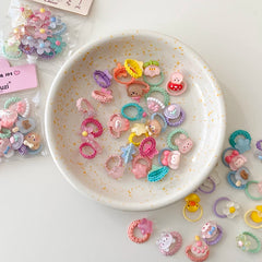 Mini Cute Sweet Scrunchies for Baby Girls Kawaii Fashion Trendy Stylish Hair Ties for Kids Children Hair Accessories Animals