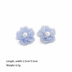 Fashion Beads Flower Sweet Stud Earrings for Girls Trendy Stylish Jewelry for Women Ladies Wholesale China Manufacturer Bulk