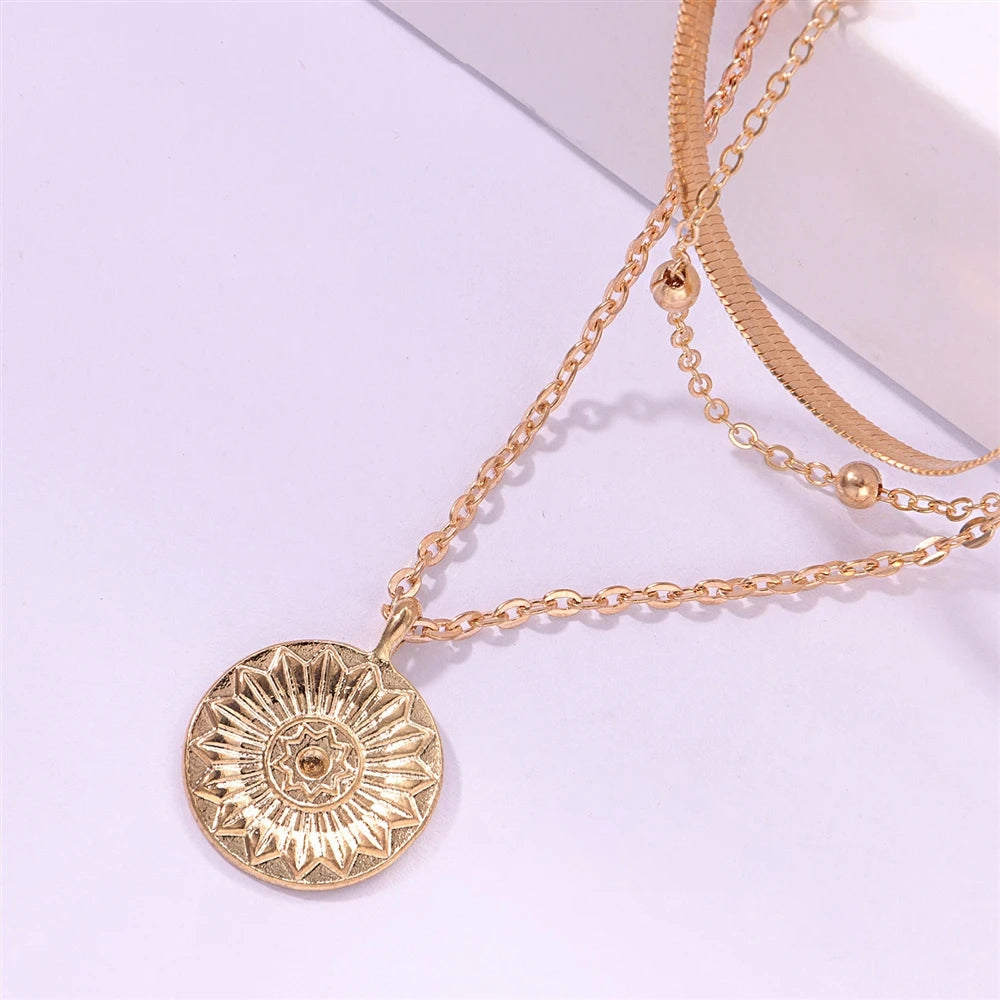 Fashion Simple Sweet Trendy Necklaces for Girls Minimalistic Layered Wearing Jewellry for Women Ladies Accessories Wholesale