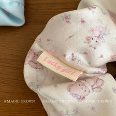 Large Bear Print Hair Ties Scrunchies High Elasticity Cute Creative Vintage Design Stylish Hair Accessories for Women's Daily