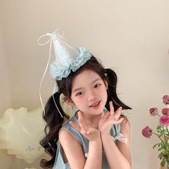 Girly Blue Glitter Lightweight Bowknot Alligator Clips Fashion Elegant Chic in Stock Hairpins Accessories for Children Birthday