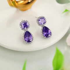 Women Fruit Shape Rhinestone Decorative Small Drop Earring Fashion Elegant Glitter Sparking Wholesale Causal Jewelry Accessories