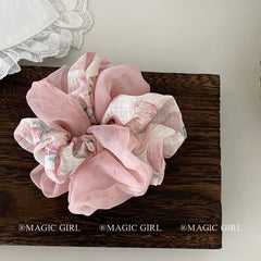 Hot Sale Pink White Medium Scrunchies Trendy Graceful High Elastic Wholesale in Stock Hair Ties Accessories for Women Kid Daily