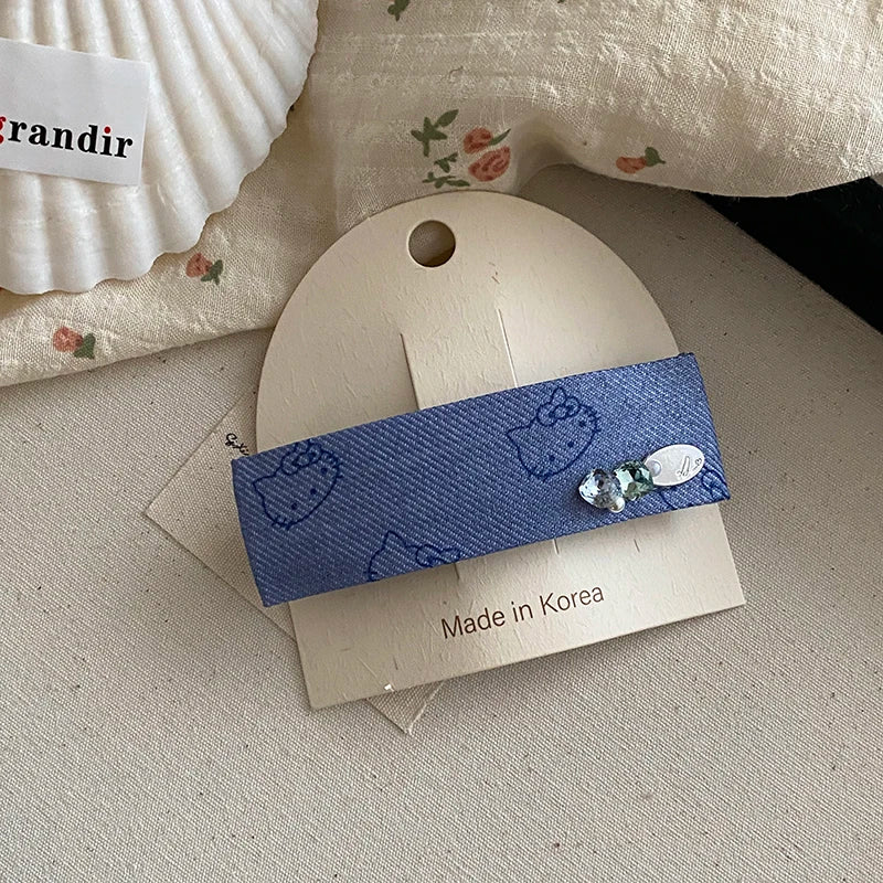 Blue Bowknot Barrette Cute Kitty Cat Hair Clips for Women Girls Elegant Sweet Fashion Hair Accessories Casual Hairwear Wholesale