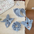 Blue / Button Kerchief
