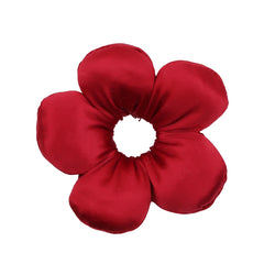 Sweet Cute Flower Shaped Fashion Scrunchies for Girls Chic Solid Color Classic Hair Ties for Women Ladies Hair Accessories