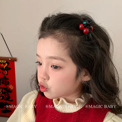 Cute Cherry Fruit Fashion Glitter Hair Clips for Baby Girls Kawaii Trendy Alligators for Kids Children Hair Accessories in Stock