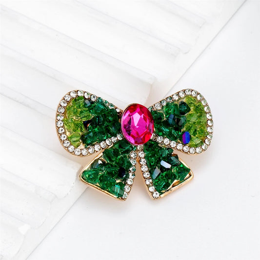 Fashion Glitter Classic Bowknot Sweet Brooches for Girls Trendy Elegant Dainty Pins Jewelry for Women Ladies Accessories Luxury