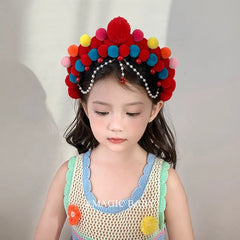 Chinese Vintage Peking Opera Head Bands for Baby Girls Elegant Graceful Fashion Hair Band for Kids Children Hair Accessories