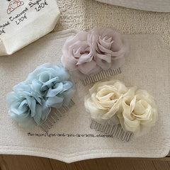 Fashion Sweet Flower Floral Trendy Stylish Comb for Girls Elegant Graceful Hair Accessories in Stock Chinese Supplier Cute