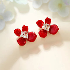 Fashion Solid Color Chinese Style Vintage Retro Stud Earrings for Girls Sweet Elegant Jewelry for Women Ladies Accessories