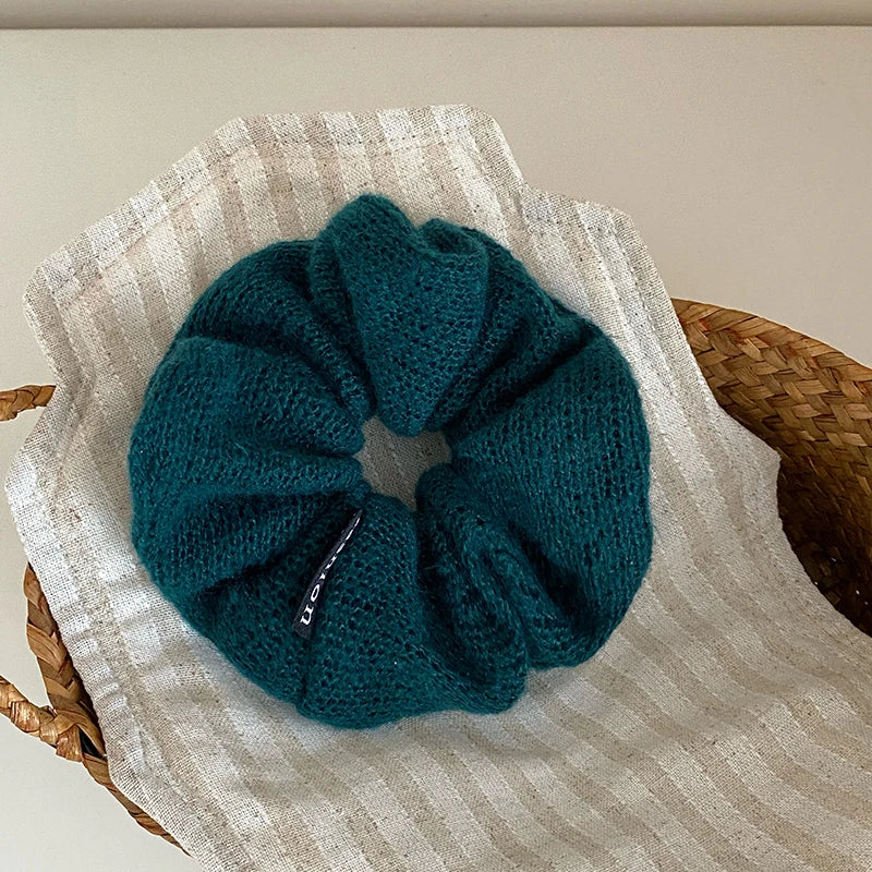 Women Solid Color High Elastic X-Large Hair Ties Fashion Elegant Autumn Winter Warm Bulk in Stock Ponytail Scrunchies for Female