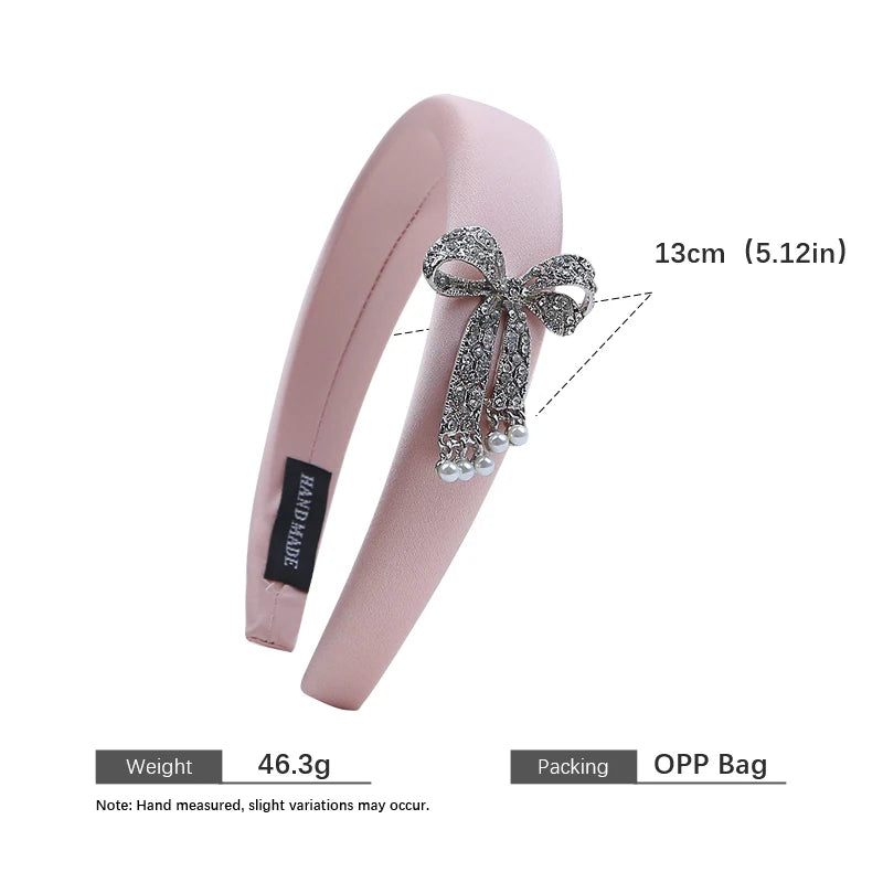 Fashion Luxury Bowknot Glitter Head Band for Girls Sweet Elegant Sparkle Hair Band for Women Ladies Hair Accessories in Stock