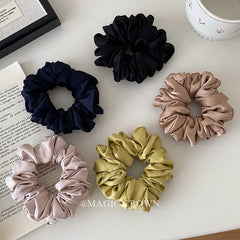 Solid Color French Vintage Hair Ties for Women Durable Elastics Scrunchies Fashionable Office Hair Accessories