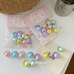 Mini Star Heart Dot Cute Scrunchies for Baby Girls Sweet Simple Kawaii Hair Ties for Kids Children Hair Accessories in Stock