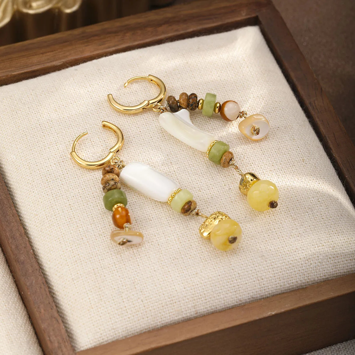 Fashion Natural Stone Shell Boho Drop Earrings for Girls Trendy Sweet Jewelry for Women Ladies Wholesale China Manufacturer