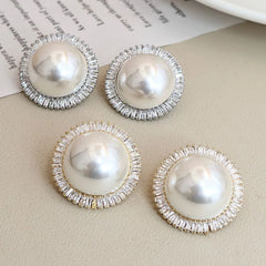 Simple Minimalistic Imitation Pearl Elegant Sweet Stud Earrings for Girls Graceful Trendy Jewellry for Women Ladies Accessories