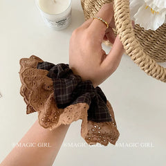 Female Solid Colored Large Scrunchies Elegant Fashion Simple Customized Bulk Order in Stock Hair Ties Accessory for Causal Use