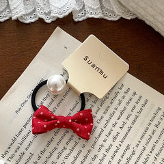 Chic Cute Kids Hair Ties Sweet Bowknot Heart Shaped Plaid Scrunchies Polka Dot Fashion Hair Accessories for Children