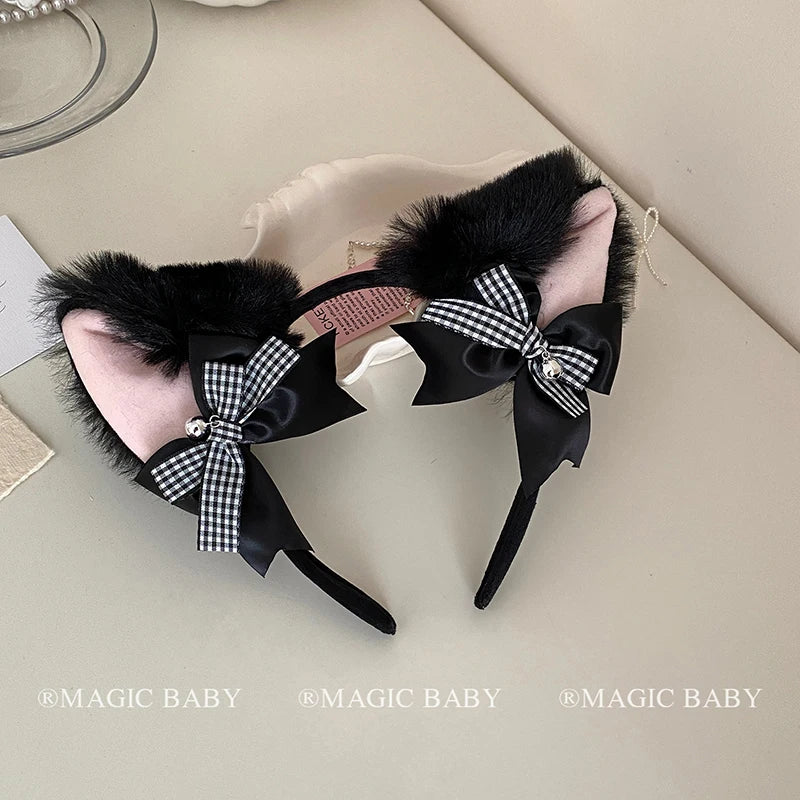 Halloween Bunny Ears Headband for Kids Lace Spooky Cute Rabbit Hairband Children Costume Party Hair Accessories Trick or Treat