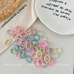 Simple Solid Color Minimalistic Fashion Scrunchies High Elastic Hair Ties for Kids Children Hair Accessories in Stock Kawaii