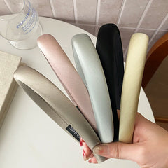 Solid Color Fashion Wide Lustrous Head Bands for Girls Chic Elegant Trendy Hair Band for Women Ladies Hair Accessories Graceful