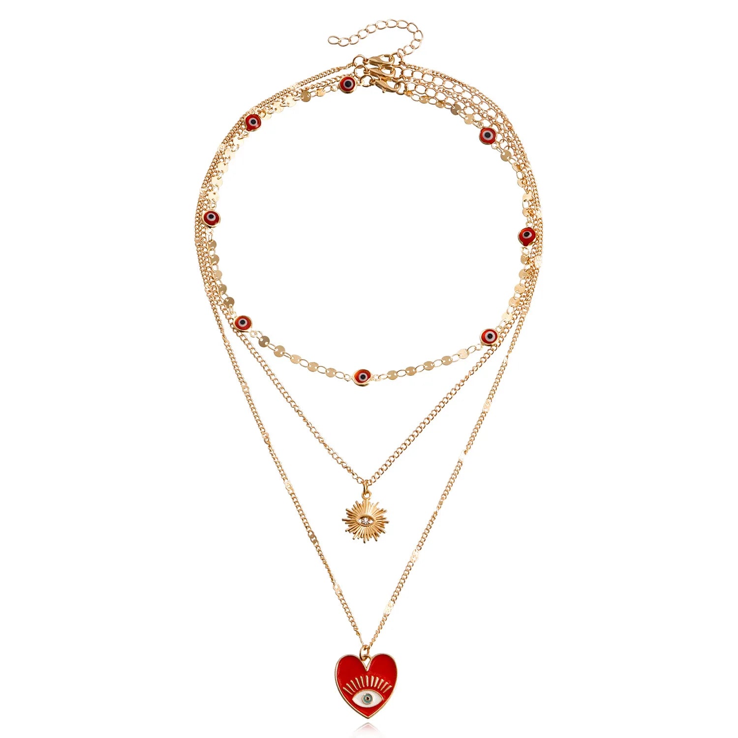 Fashion Heart Shaped Layered Wearing Necklaces for Girls Sweet Elegant Jewellry for Women Ladies Accessories Chinese Supplier