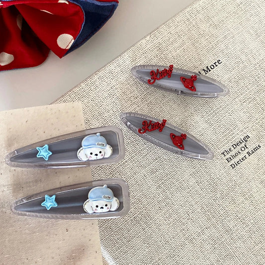 Cute Sweet Animals Peppy Dog Cartoon Hair Clips for Girls Fashion Trendy Letter Alligators for Women Ladies Hair Accessories