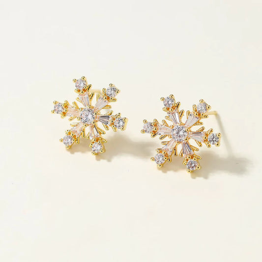 Elegant Trendy Flower Floral Glitter Bowknot Stud Earrings for Girls Sweet Elegant Glamorous Charms Jewelry for Women Ladies