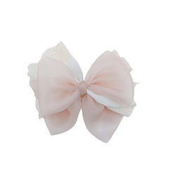 Sweet Elegant Dusty Pink Bowknot Hair Claw Clips Large Exaggerated Princess Style Haarspange for Women Ladies Hair Accessories