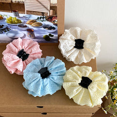 Girly Aesthetic Solid Color Double Duty Hair Claw Clips Scrunchies Sweet Fashion in Stock Hair Ties Hairpins Accessories for Kid