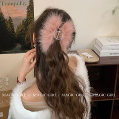 Women Hot Sale Downy Solid Color Large Hair Claw Clips Trendy Elegant Lightweight in Stock Hairpins Accessories for Female Daily