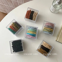 Simple Solid Color High Elastic Scunchies for Girls Fashion Sweet Hair Ties in Stock for Women Ladies Hair Accessories Trendy