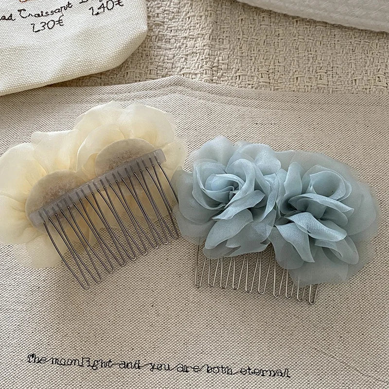 Fashion Sweet Flower Floral Trendy Stylish Comb for Girls Elegant Graceful Hair Accessories in Stock Chinese Supplier Cute