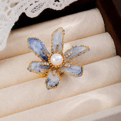 Fashion Natural Stone White Zircon Abalone Shell Flower Butterfly Brooches for Girls Jewelry for Women Ladies Wholesale Bulk