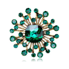 Fashion Luxury Vintage Retro Glitter Rhinestone Sparkle Brooches for Girls Elegant Retro Jewelry for Women Ladies Accessories