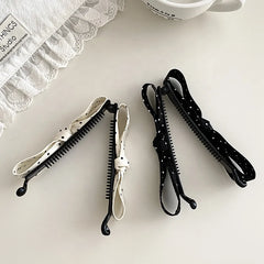 Fashion Polka Dot Bowknot Elegant Hair Clips for Girls Sweet Chic Banana Clips for Women Ladies Hair Accessories in Stock