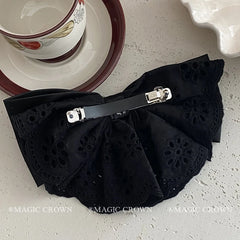 Elegant Large Bowknot Black Hair Clips for Girls Classic Simple Solid Color Hair Claw Accessories for Ladies Women Luxurious