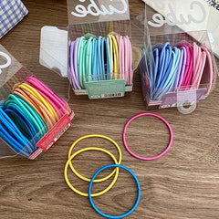Hot Sale Colorful High Elastic Solid Color Small Scrunchies Trendy Graceful Classic in Stock Hair Ties Accessories for Women Kid